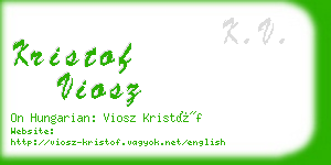 kristof viosz business card